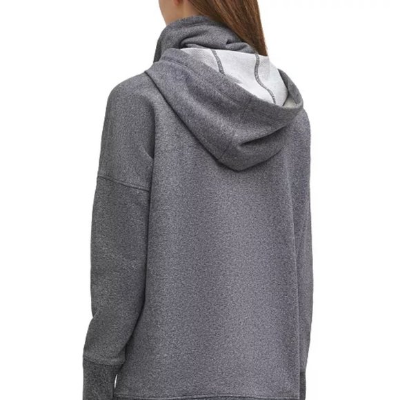 😳SALE😳 Calvin Klein PFCT3912 Women Face Mask Funnel Neck Gray Hoodie Cotton CK - Picture 3 of 6